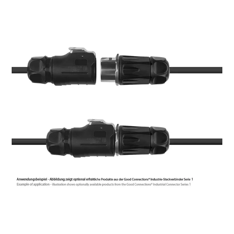Connettore maschio per filo S1 Power 2 poli nero Alcasa IC01-20P201