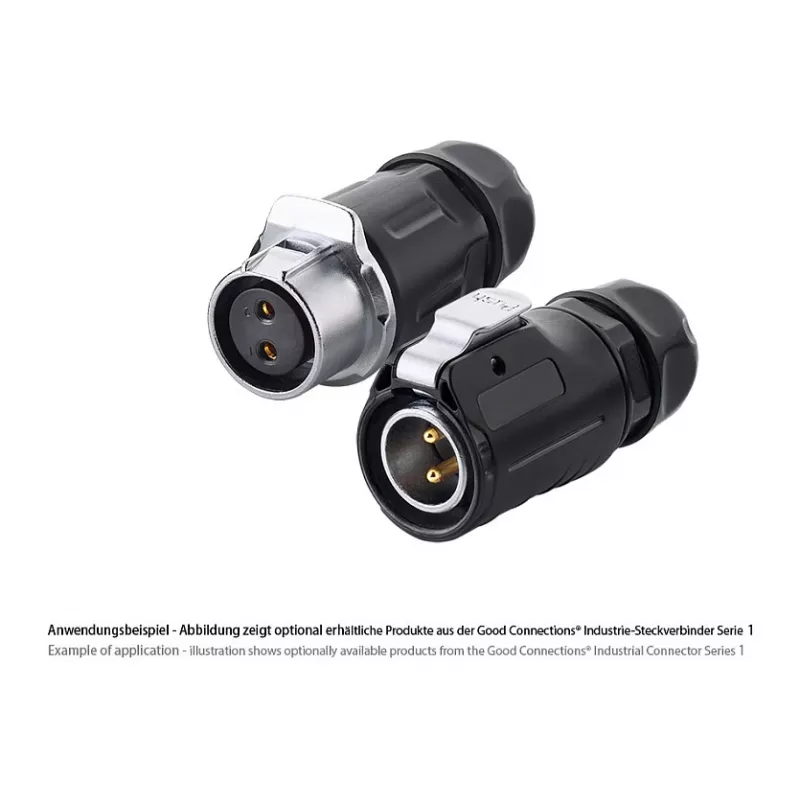 Connettore maschio per filo S1 Power 2 poli nero Alcasa IC01-20P201