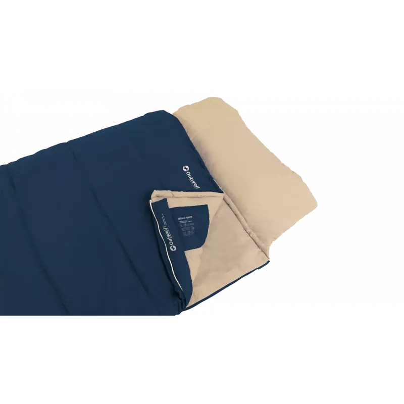 Sacco a pelo Outwell Contour Lux 190 cm, sintetico, zip a sinistra, blu profondo