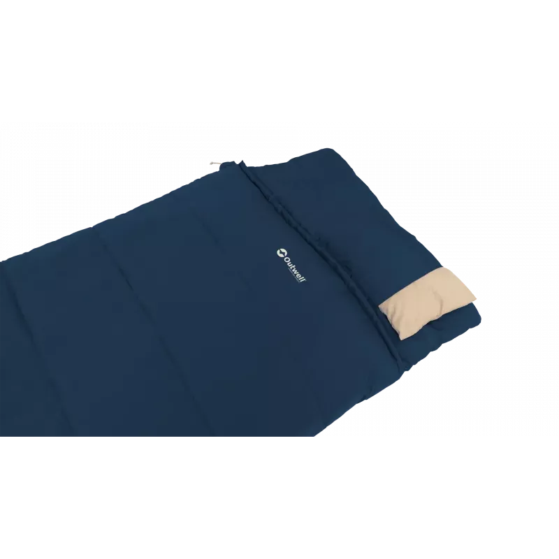 Sacco a pelo Outwell Contour Lux 190 cm, sintetico, zip a sinistra, blu profondo