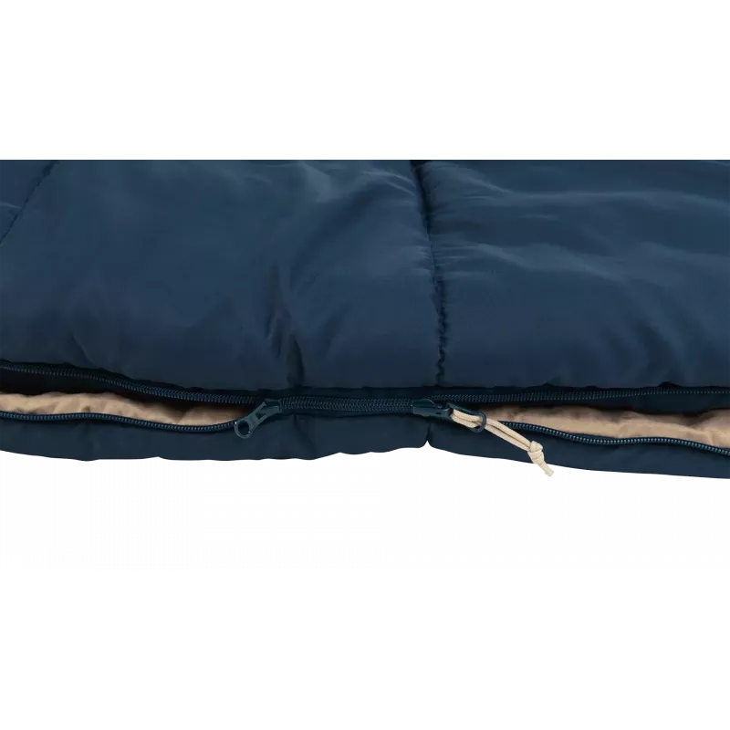 Sacco a pelo Outwell Contour Lux 190 cm, sintetico, zip a sinistra, blu profondo