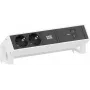 Ciabatta Bachmann DESK2 con 2x prese CEE 7/3 e 1x USB-C PD 100W, cavo 0,2 m, RAL9010