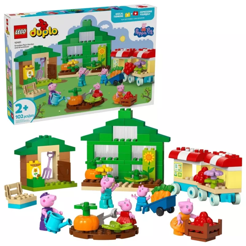 DUPLO Peppa Pig 10461 il giardino e la serra del nonno Pig mattoncini
