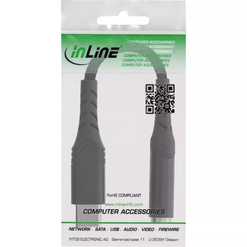 Adattatore audio InLine 33054E USB-C a 3,5 mm con DAC integrato, cavo 15 cm