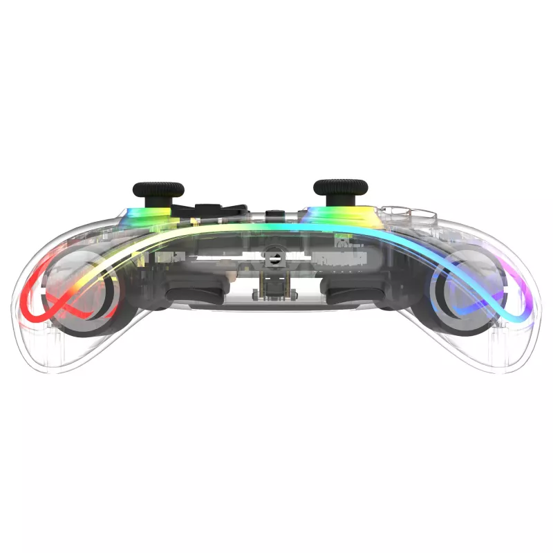 Gamepad Deltaco Gaming GAM-198-T trasparente Bluetooth/USB USB-C per Nintendo Switch, Switch 2, Switch OLED, Android, PC