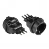 Adattatore di rete spina italiana tipo L (CEI 23-16, dritta) a presa Schuko tipo F (CEE 7/3, dritta), nero, Good Connections® (PA-6502S)