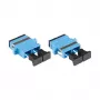 Adattatore duplex in fibra ottica, SC (UPC) a SC (UPC), OS2, monomodale, custodia in plastica con flangia, boccola in ceramica, blu, Good Connections® (LW-K206)