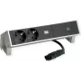 Bachmann 902.903 DESK2 INOX multipresa, 2x Schuko, 1x USB-C 60 W
