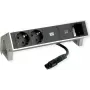 Bachmann 902.905 DESK2 INOX multipresa, 2x Schuko, 1x USB-C 30 W