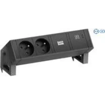 Bachmann 902.964 DESK2 multipresa, nero (RAL9005), 2x Schuko, 1x USB-C 60 W