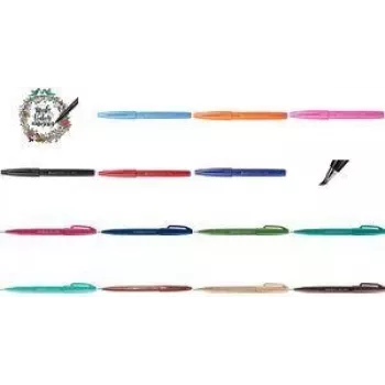 Pennarello PENTEL Brush Sign SES15C-A — punta fine, nero, pezzo singolo