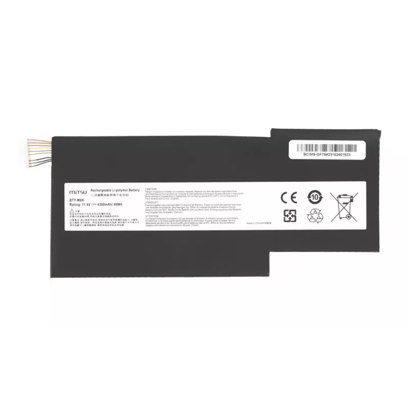Batteria MITSU BTY-M6K MS-17B4 11,4V 4300mAh (49Wh) per laptop MSI