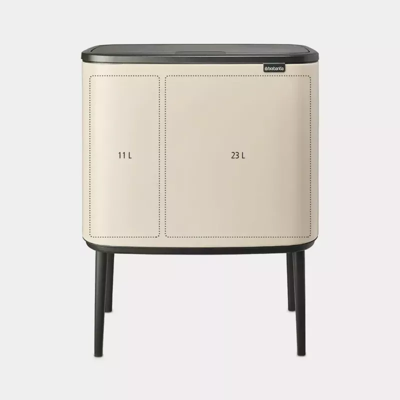 Brabantia Bo Touch Bin 34 L 2 cestini beige larghezza 540 mm profondità 312 mm altezza 680 mm