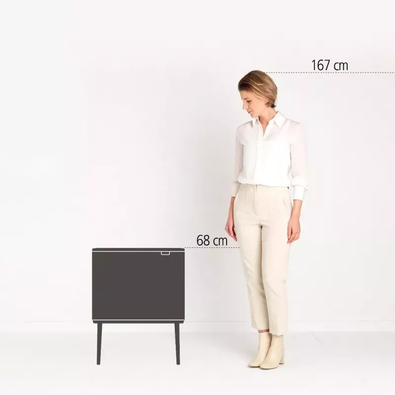 Brabantia Bo Touch Bin 34 L 2 cestini beige larghezza 540 mm profondità 312 mm altezza 680 mm