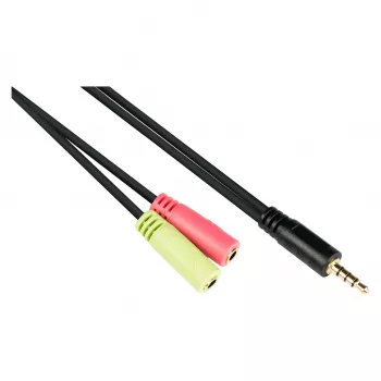 Adattatore cuffie Good Connections, jack 3,5 mm maschio su 2x jack 3,5 mm femmina, OMTP, 0,2 m, nero (AD-HS03)