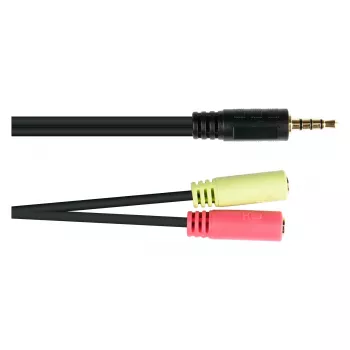 Adattatore cuffie Good Connections, jack 3,5 mm maschio su 2x jack 3,5 mm femmina, OMTP, 0,2 m, nero (AD-HS03)
