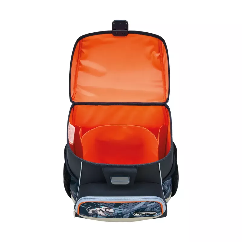 Set zaino scuola HERLITZ Loop Plus TechMech per bambino — poliestere, composto da zaino, borsa sport, astuccio, pochette