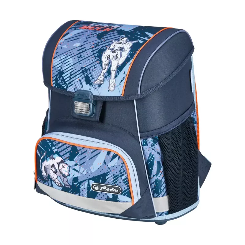 Set zaino scuola HERLITZ Loop Plus TechMech per bambino — poliestere, composto da zaino, borsa sport, astuccio, pochette