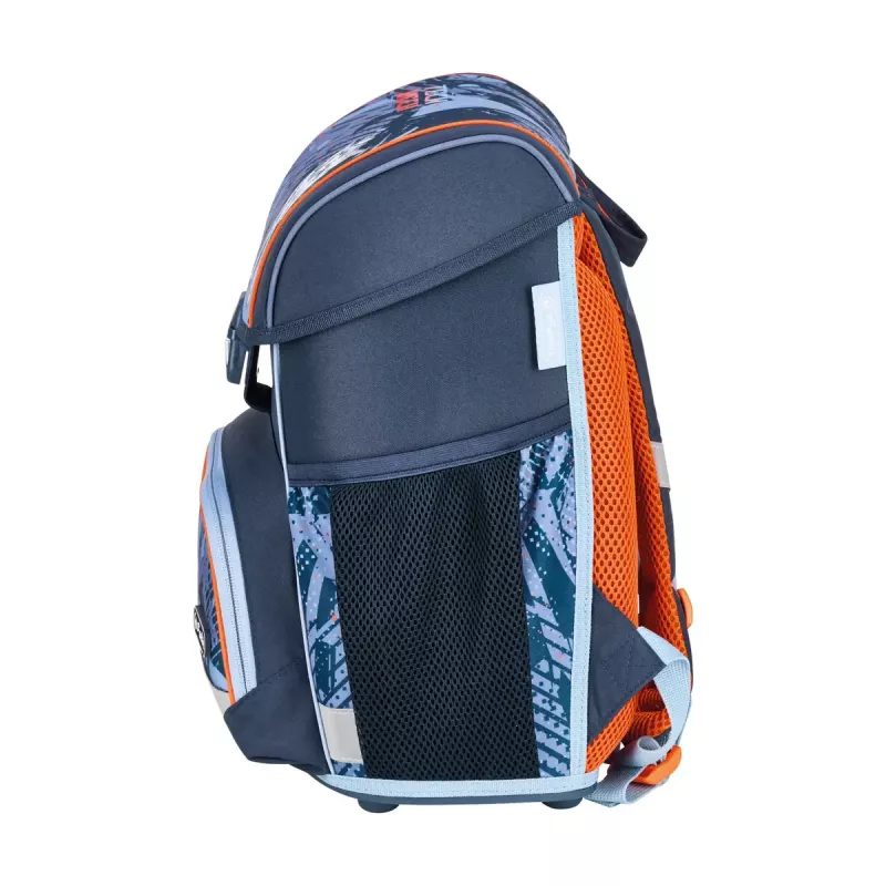 Set zaino scuola HERLITZ Loop Plus TechMech per bambino — poliestere, composto da zaino, borsa sport, astuccio, pochette
