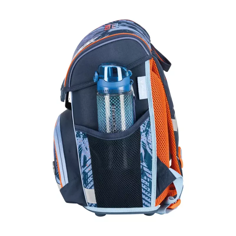 Set zaino scuola HERLITZ Loop Plus TechMech per bambino — poliestere, composto da zaino, borsa sport, astuccio, pochette