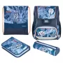 Set zaino scuola HERLITZ Loop Plus TechMech per bambino — poliestere, composto da zaino, borsa sport, astuccio, pochette
