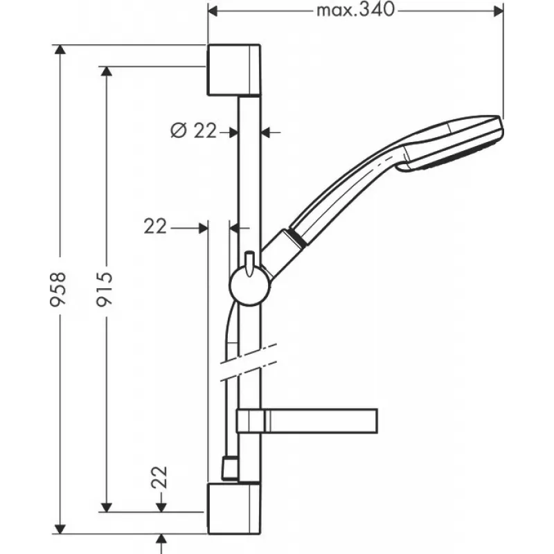 Sistema doccia Hansgrohe Croma 100 27771000 cromo