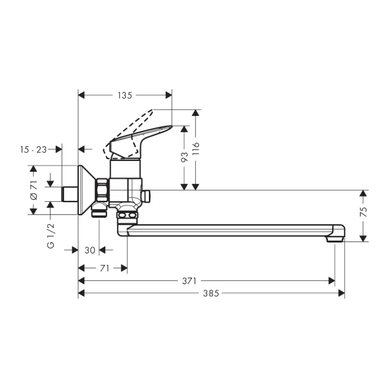 Hansgrohe Logis Miscelatore monocomando vasca con bocca lunga 71402000