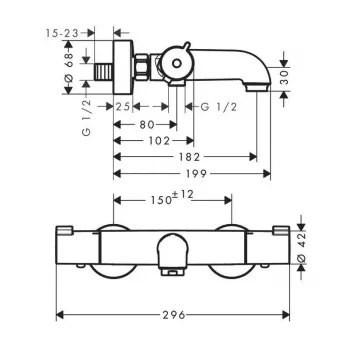 HANSGROHE Ecostat Termostato vasca 1001 CL