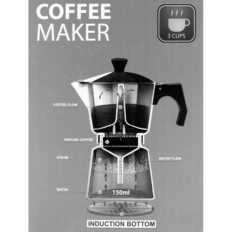 Macchina per caffè Maestro MR-1667-6 — caffettiera espresso per 6 tazze