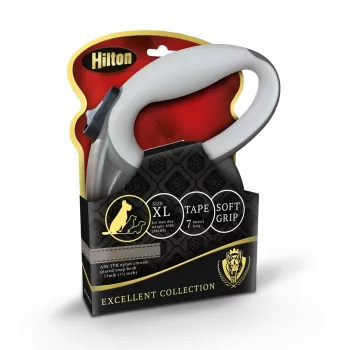 Guinzaglio a ritrazione Hilton Smart Dog Tape XL 7 m per cani fino a 40 kg — marrone/beige