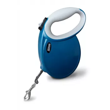 Guinzaglio a ritrazione Hilton Smart Dog Tape L – blu navy-grigio, 5 m, per cani fino a 30 kg