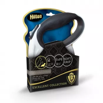Guinzaglio automatico Hilton Smart Dog Tape M — 4 m, per cani fino a 20 kg, bianco-nero