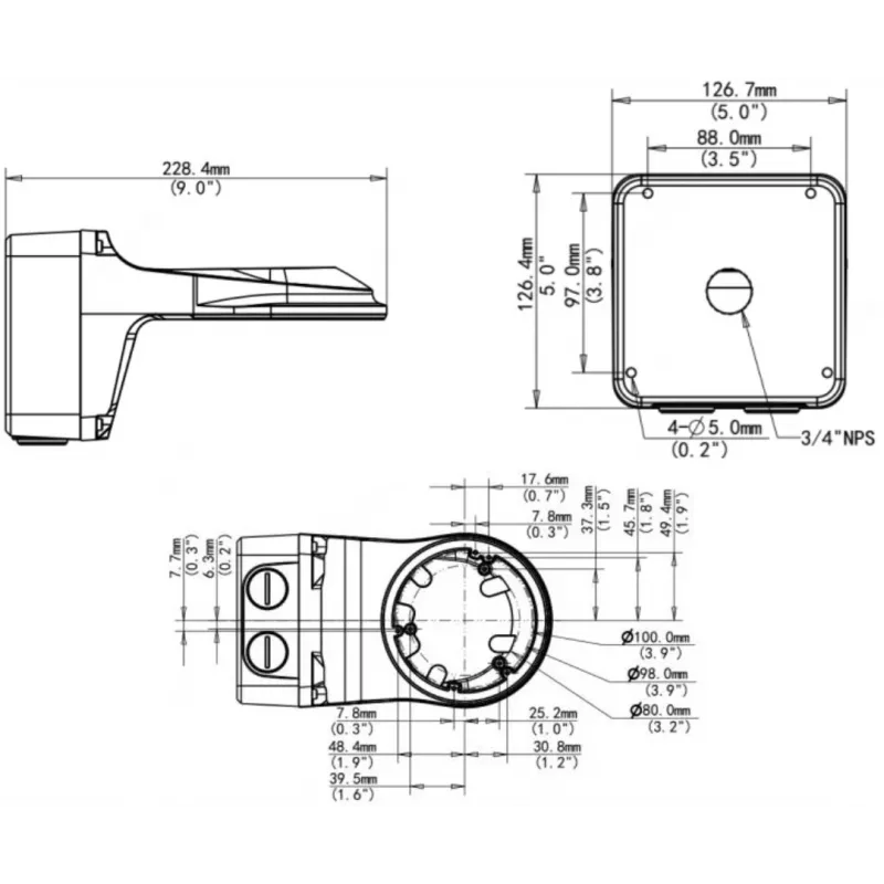 Supporto per montaggio su palo per telecamere dome TR-JB07/WM03-G-IN