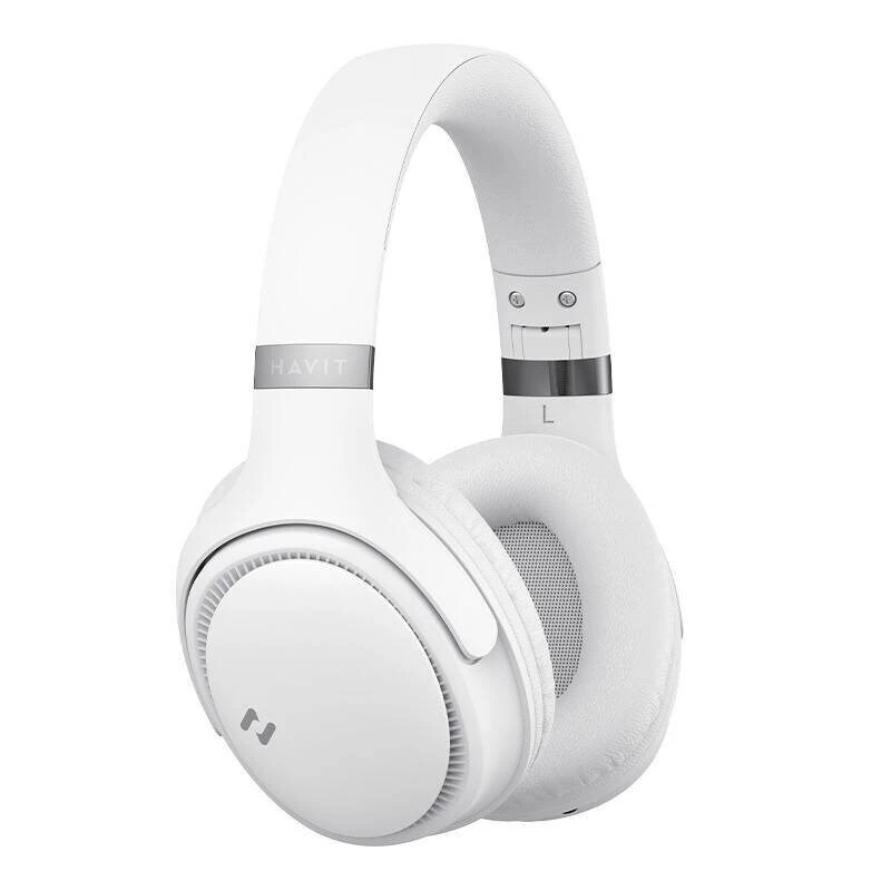 Cuffie Bluetooth wireless HAVIT H630BT — on-ear, Bluetooth, microfono integrato, bianco