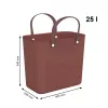 Rotho Multibag Albula Style 25L cesto per la biancheria, rosso ferro