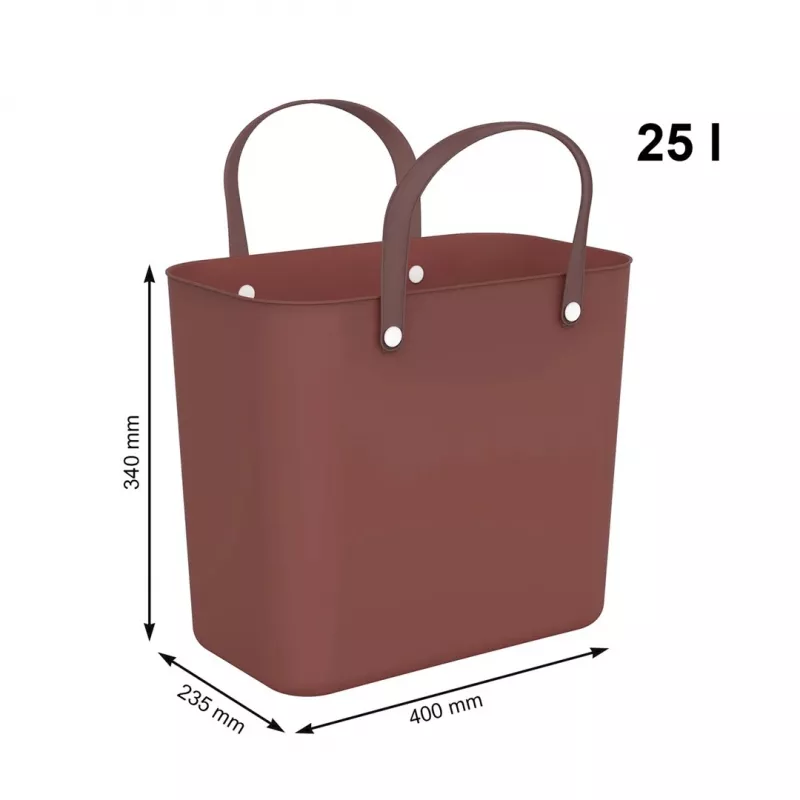 Rotho Multibag Albula Style 25L cesto per la biancheria, rosso ferro