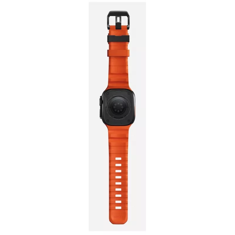 NOMAD Rocky Point cinturino per Apple Watch 46/49 mm, FKM e titanio, Magma/Black Hardware