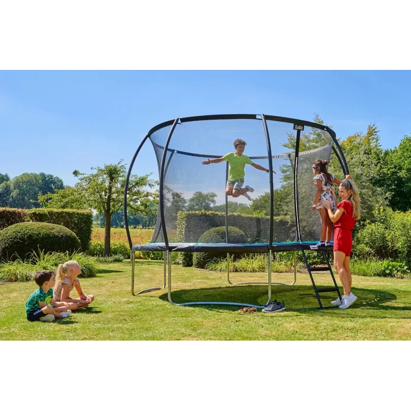 Trampolino da esterno Salta Cosmos 427 cm — modello 5263A, nero, rotondo con rete di sicurezza