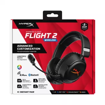 Cuffie gaming wireless HyperX Cloud Flight 2 — over-ear, nero