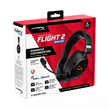 Cuffie gaming wireless HyperX Cloud Flight 2 — over-ear, nero