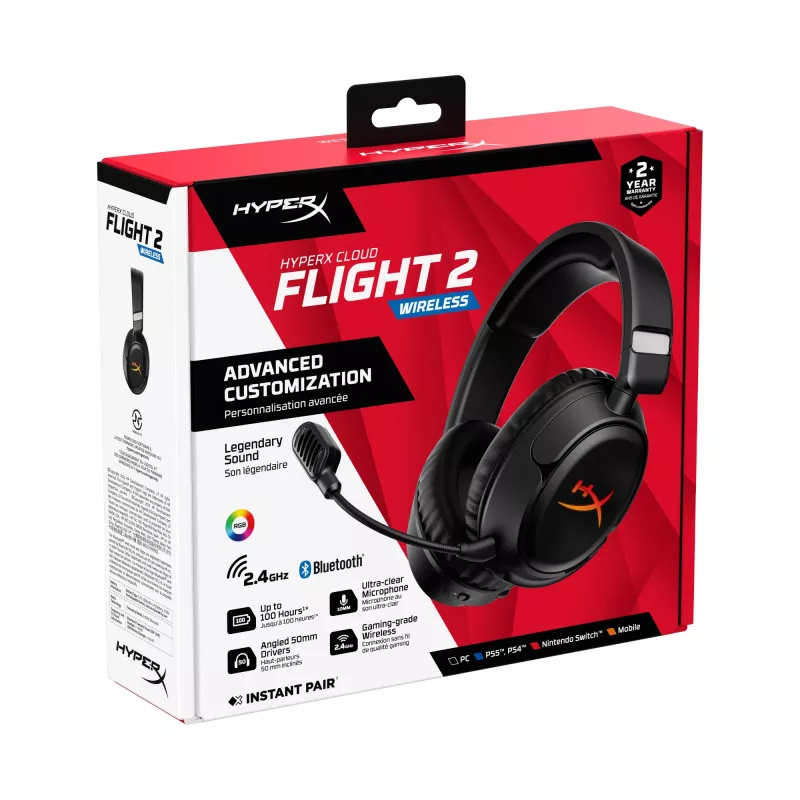 Cuffie gaming wireless HyperX Cloud Flight 2 — over-ear, nero
