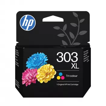 HP 303XL High Yield Tri-Color cartuccia d'inchiostro originale, alta capacità, ciano, magenta, giallo, inchiostro a base di colorante, 1 pz., 415 pagine, confezione singola