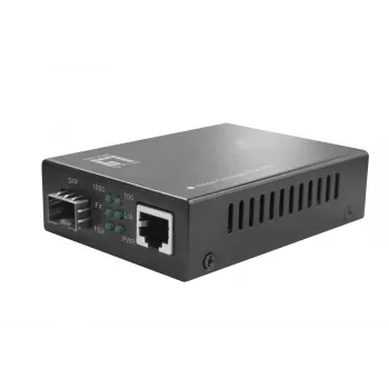 LevelOne convertitore di media RJ45 a SFP Gigabit, PoE PSE