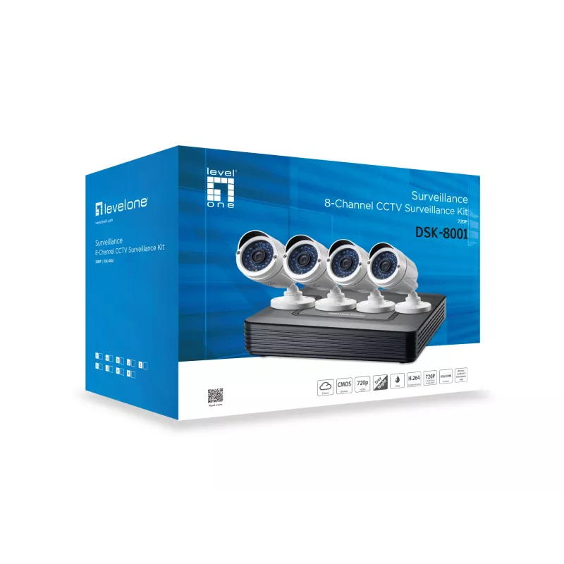 LevelOne DSK-8001 kit di videosorveglianza con filo 8 canali