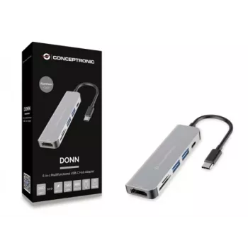Conceptronic DONN02G docking station/replicatore di porte per laptop USB 3.2 Gen 1 (3.1 Gen 1) Type-C alluminio