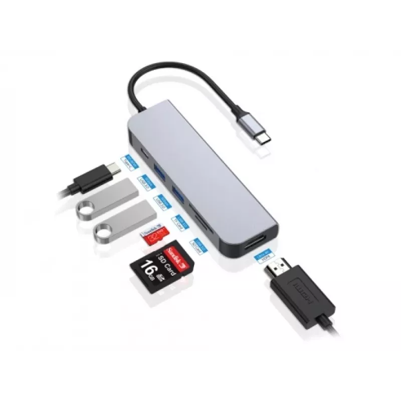 Conceptronic DONN02G docking station/replicatore di porte per laptop USB 3.2 Gen 1 (3.1 Gen 1) Type-C alluminio