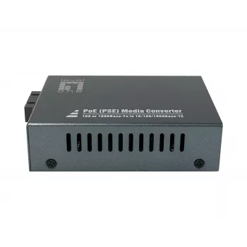 LevelOne convertitore di media RJ45 a SC Gigabit, PoE PSE, fibra monomodale, 20km
