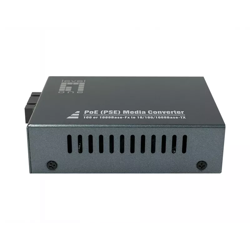 LevelOne convertitore di media RJ45 a SC Gigabit, PoE PSE, fibra monomodale, 20km