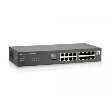 LevelOne switch Gigabit 16 porte, Gigabit Ethernet (10/100/1000), full duplex, montaggio a rack