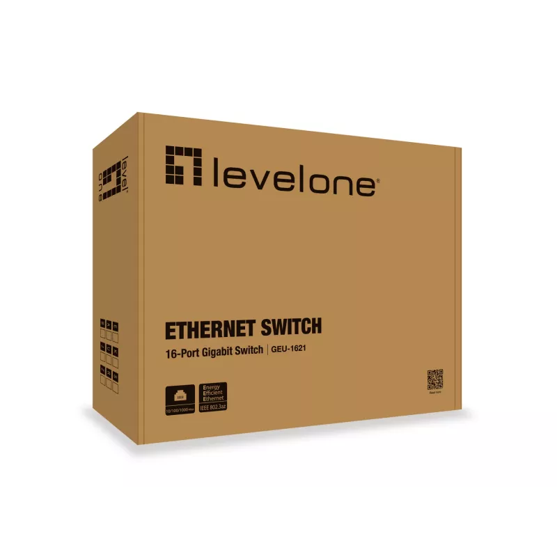 LevelOne switch Gigabit 16 porte, Gigabit Ethernet (10/100/1000), full duplex, montaggio a rack